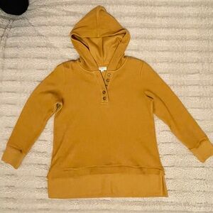 J. Jill Mustard Hooded Sweatshirt